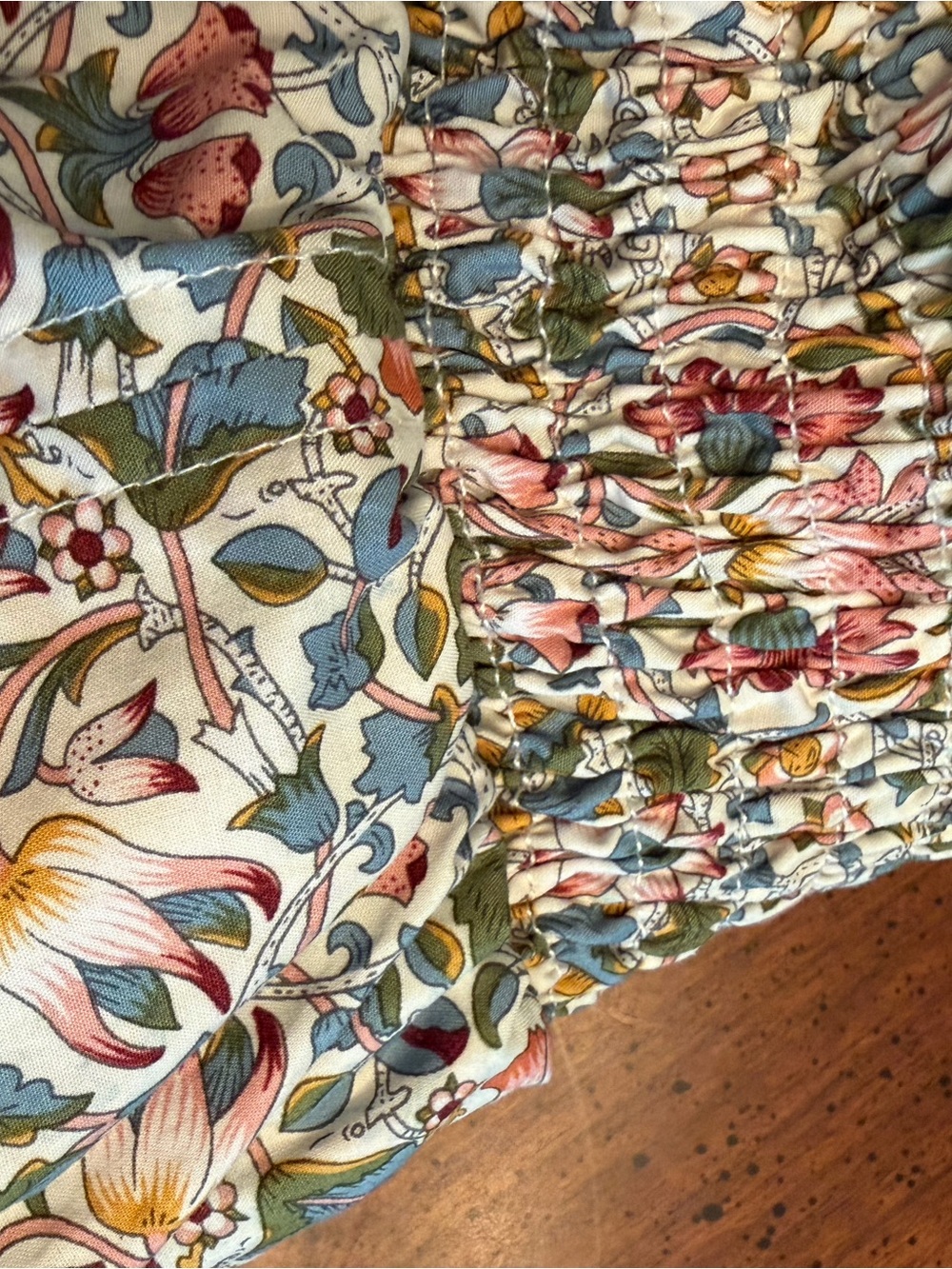 💓💚BURU Floral Smocked Waist Cotton Skirt Women’s Medium Cottagecore Lined💚💓 - Picture 10 of 10